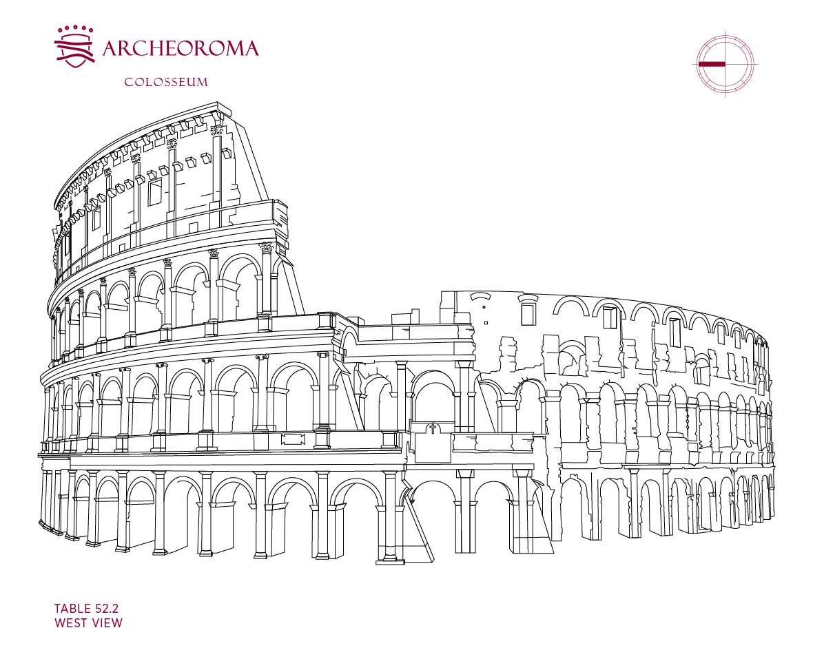 Колизей в Риме схема фасада