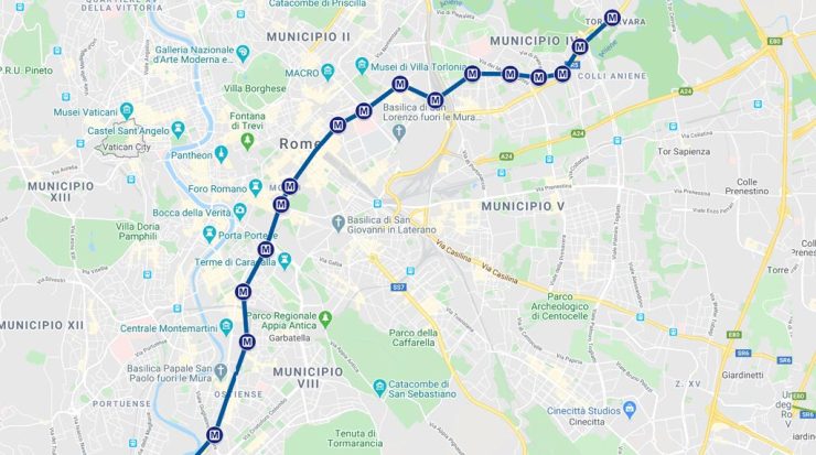 Rome Metro: The Metropolitan Railway Lines A, B, B1 And C