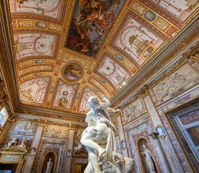 Rape of Proserpina sculpture in the Borghese Gallery, Rome